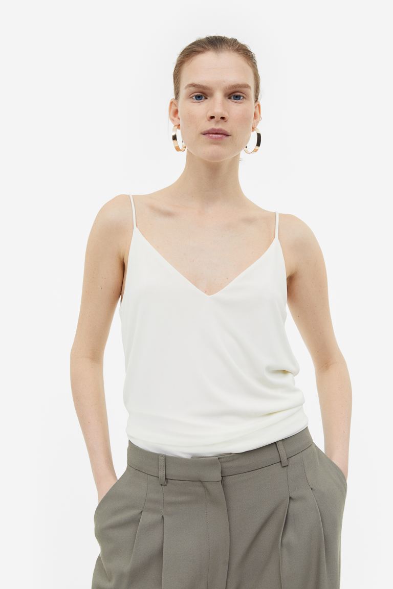 H&M V-neck tank top, cream