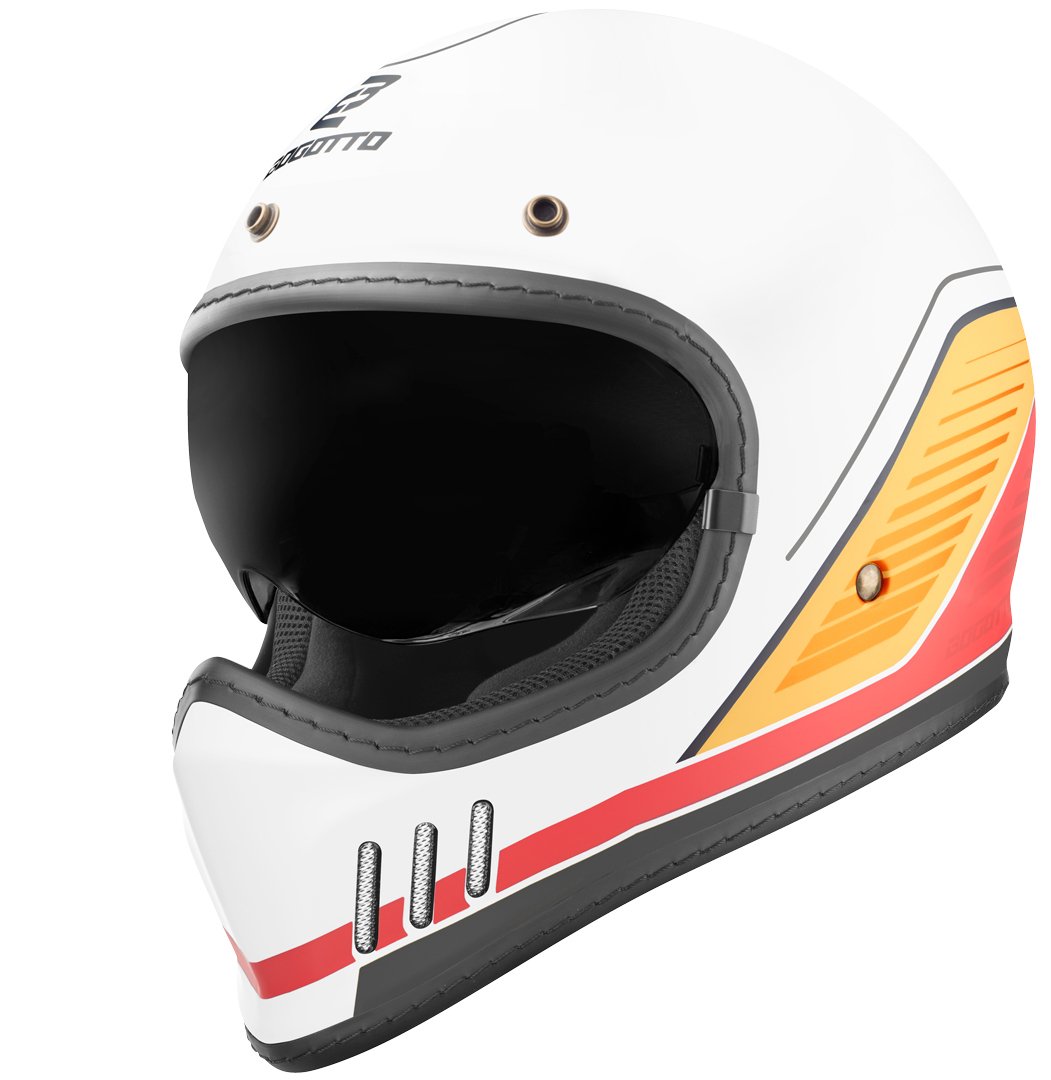 Cross helmet Bogotto FF980 EX-R with sun visor, white/red/yellow