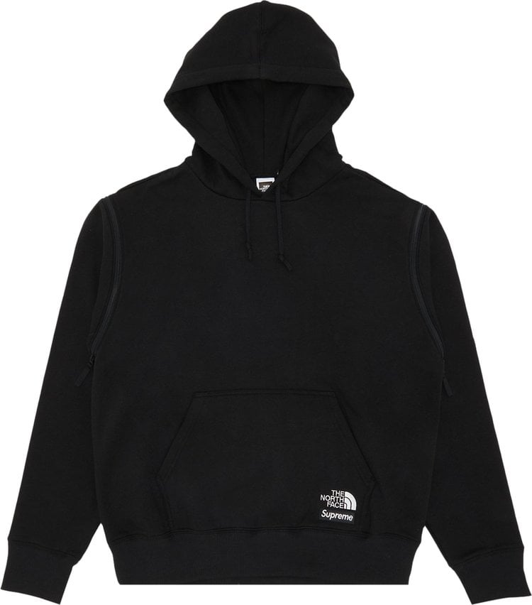 سويت شيرت بغطاء رأس قابل للتحويل من Supreme x The North Face باللون الأسود