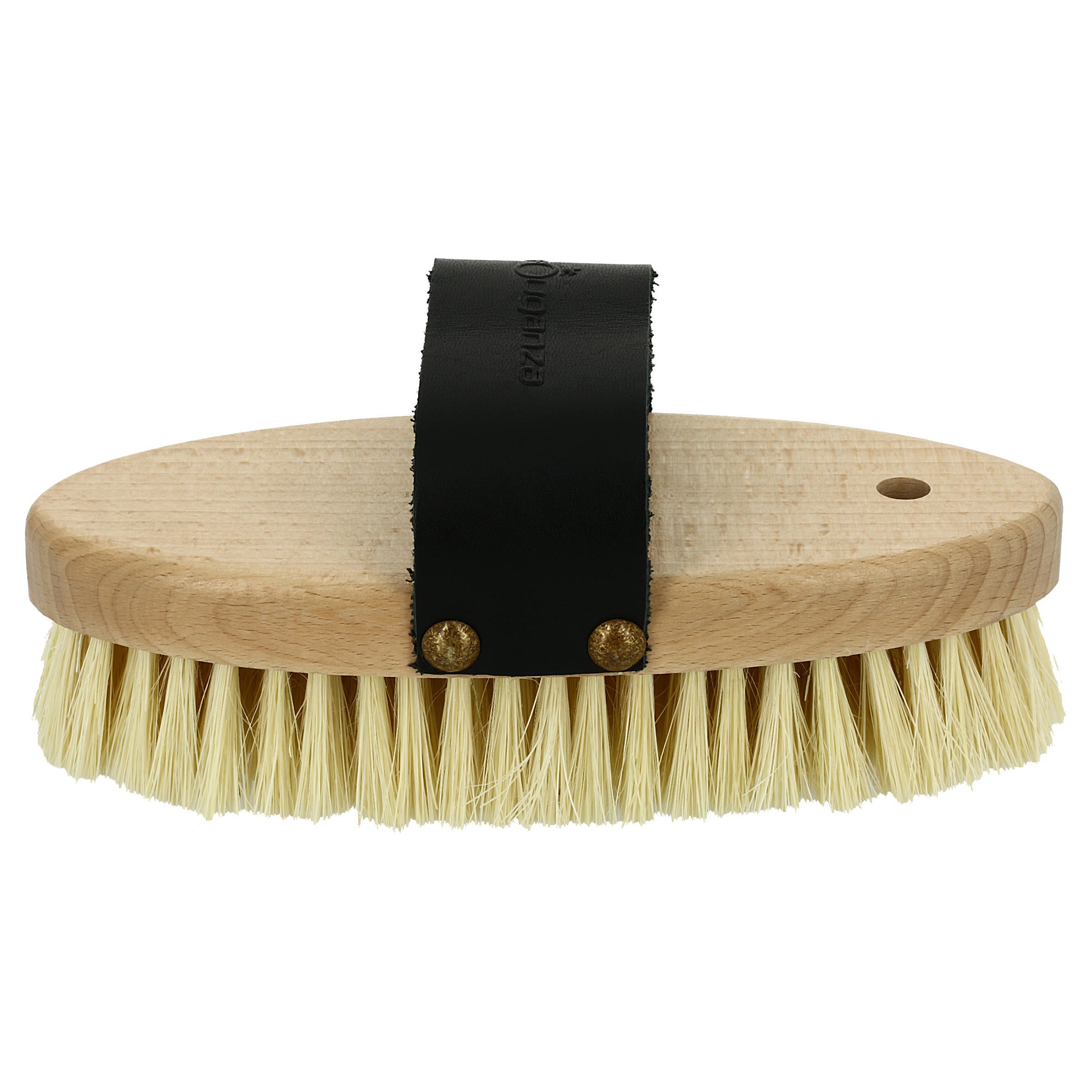 Fouganza Sentier horse brush, wooden, short bristles, beige