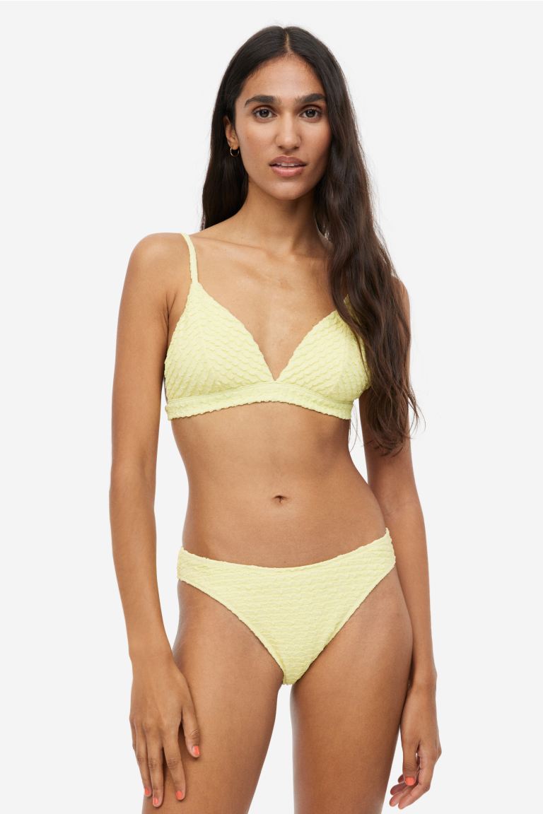 H&M soft triangle bikini top, light yellow