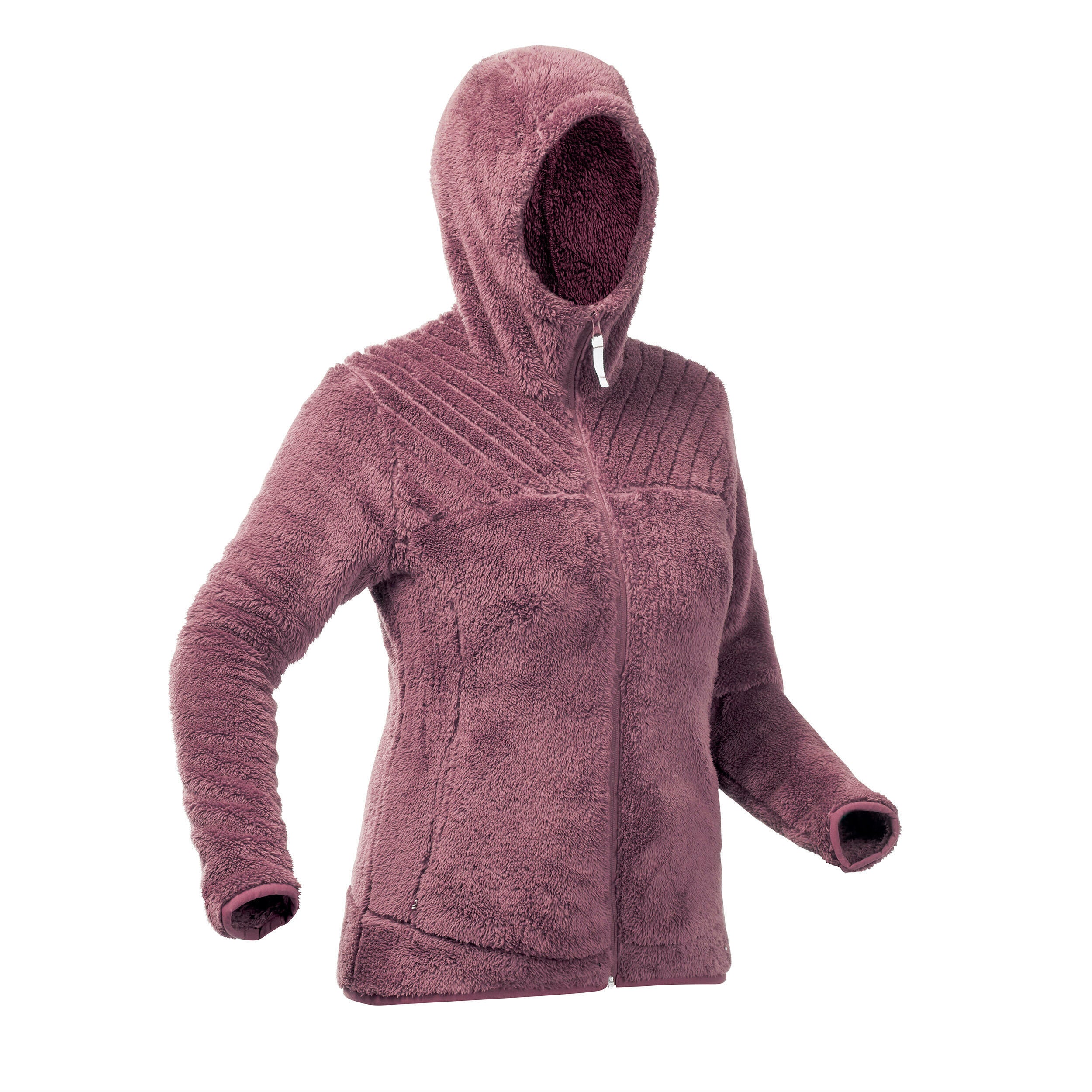 Women's fleece hiking sweatshirt SH100 Ultra-Warm Quechua, purple