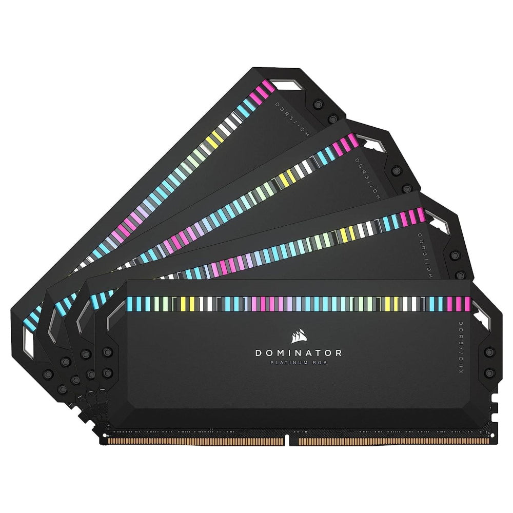 Corsair Dominator Platinum RGB RAM, 64 GB (4x16 GB) DDR5, 6400 MHz, CL32, CMT64GX5M4B6400C32, black