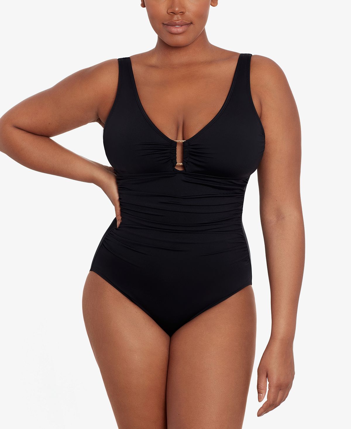 Ralph Lauren One Piece Swimsuit with Shoulder Ring Lauren Ralph Lauren, Black