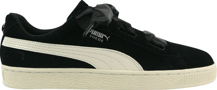 حذاء رياضي Puma Suede Heart Jewel Jr باللونين الأسود والأبيض