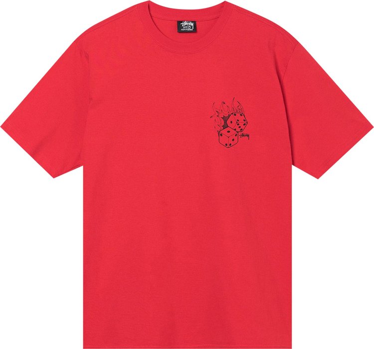 Stussy Fire Dice Tee 'Red', red