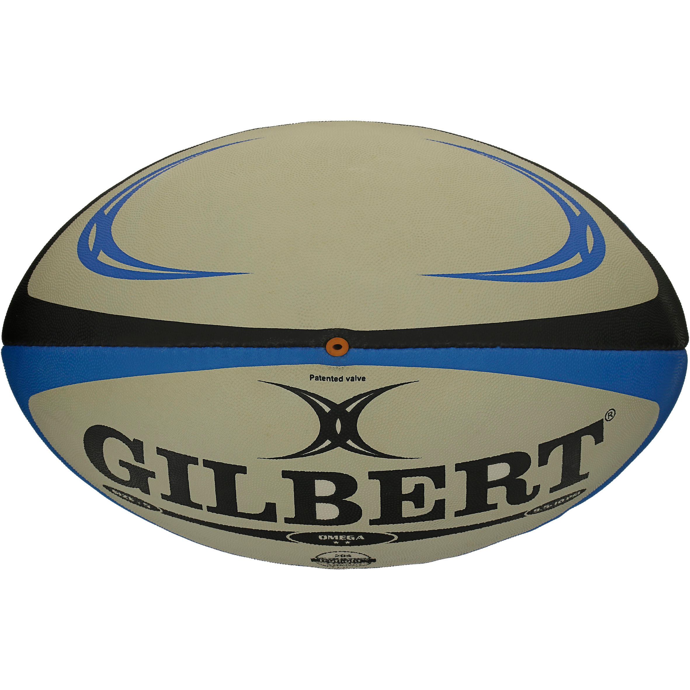 Rugby ball size 5 - Gilbert Omega white/blue