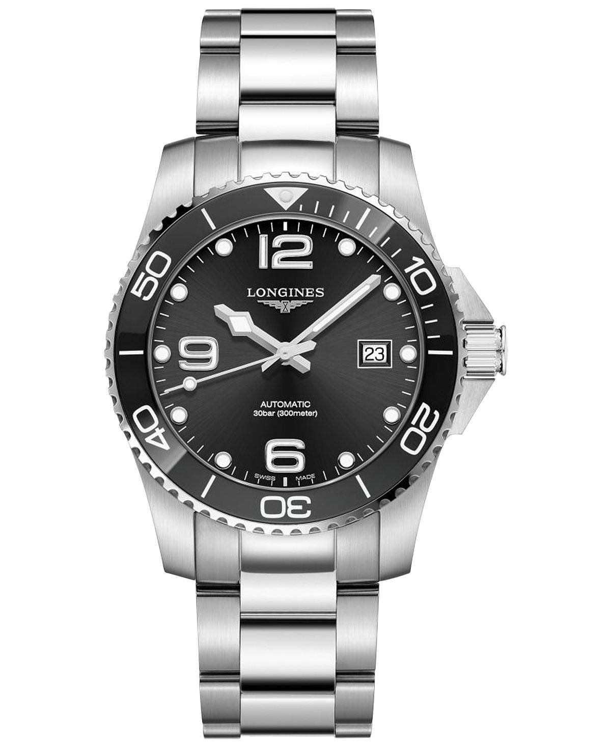 Men's Swiss automatic watch Hydro  Conquest with stainless steel bracelet , 41 mm Longines