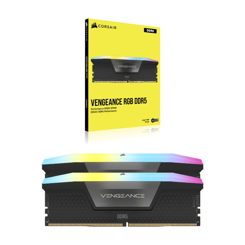 CORSAIR Vengeance RGB RAM, 96 GB DDR5 (2x48 GB), 6600 MHz, CL32, CMH96GX5M2B6600C32, black