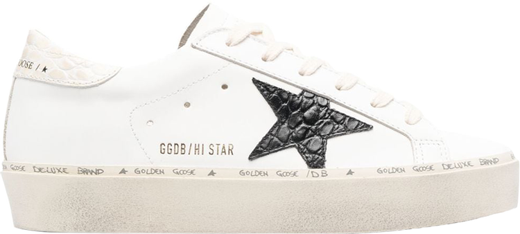 حذاء رياضي Golden Goose Wmns Hi Star White Black Crocodile، أبيض