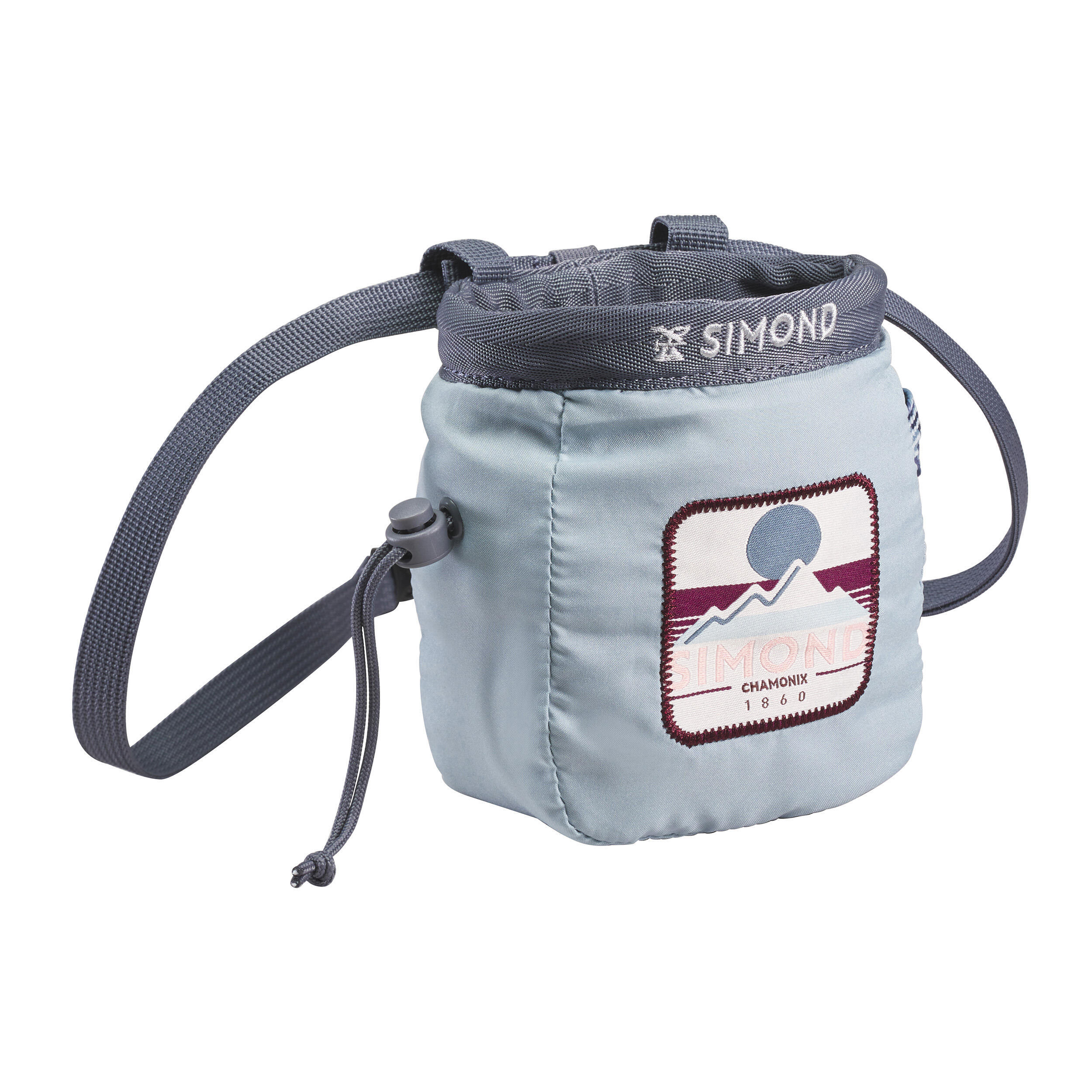 Simond Vertika magnesia bag for climbing, size M, gray / blue