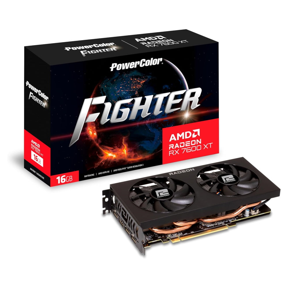 Video card PowerColor Fighter AMD Radeon RX 7600XT, 16 GB, ‎RX 7600XT 16G-F, black