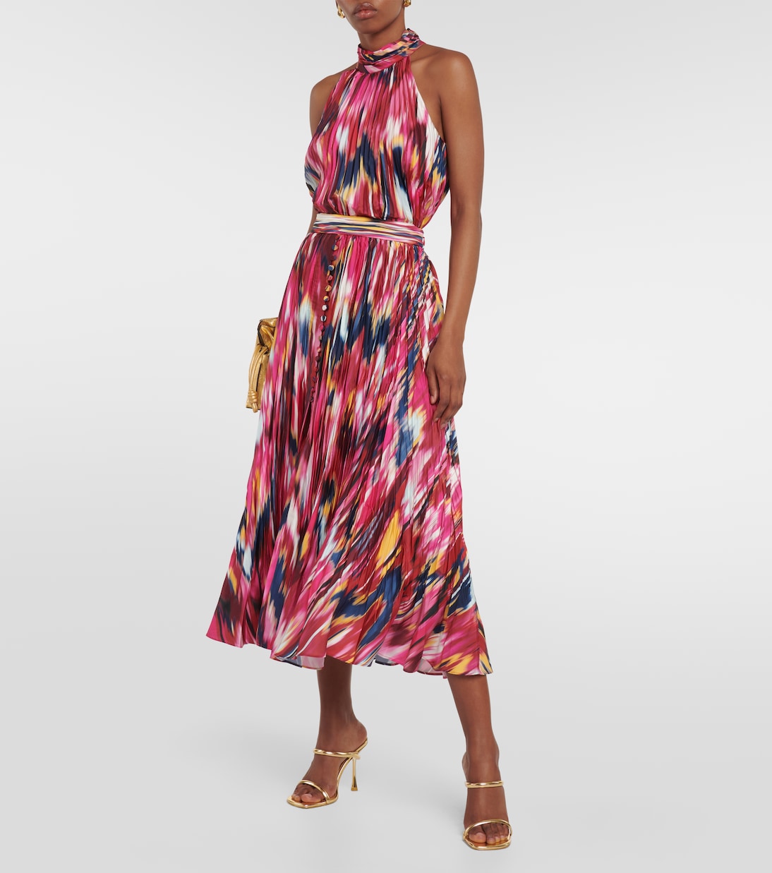 Dulce Simkhai pleated maxi skirt, multicolor