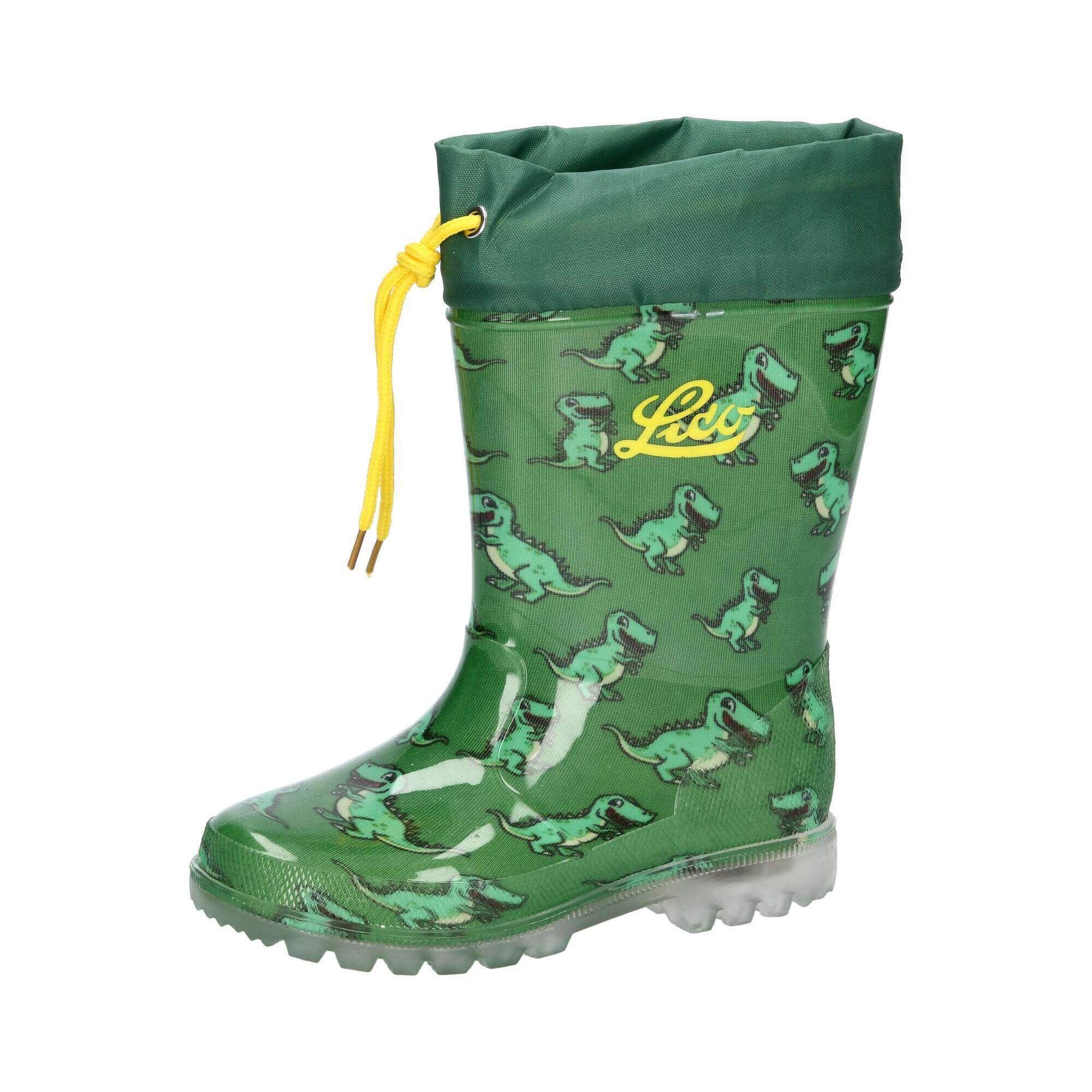 Green rubber boots Rubber boots for boys Power Blinky LICO, green