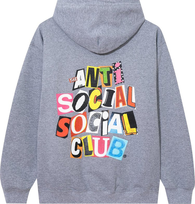 Anti Social Social Club Torn Pages Of Our Story Zip Hoodie 'Heather Grey', gray