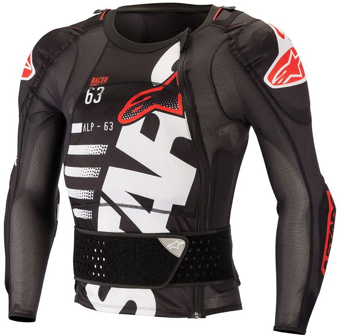 سترة أمان طويلة الأكمام من Alpinestars Sequence، باللونين الأسود والأبيض