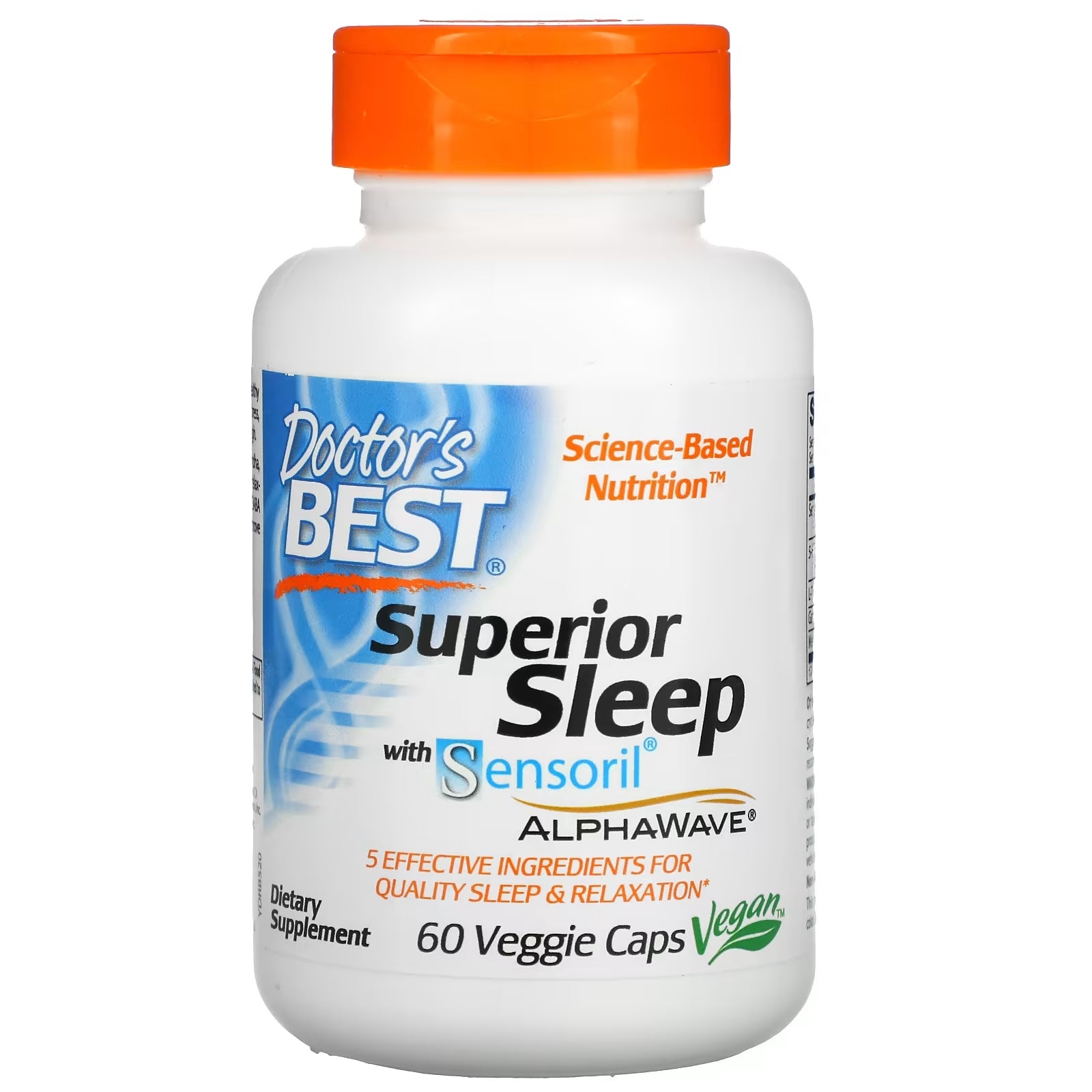 Doctor's Best Superior Sleep Dietary Supplement with Sensoril AlphaWave, 60 capsules