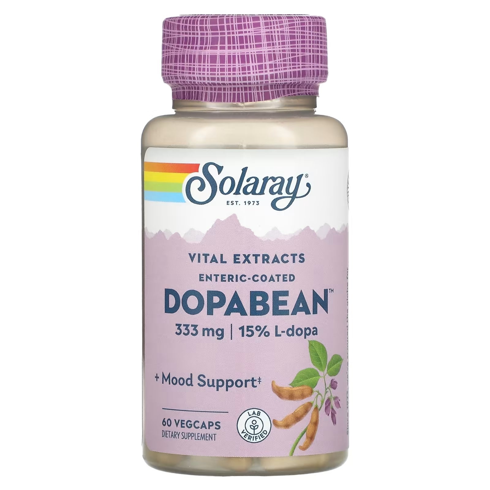 Solaray DopaBean Mucuna Pruriens, 60 Vegetarian Capsules