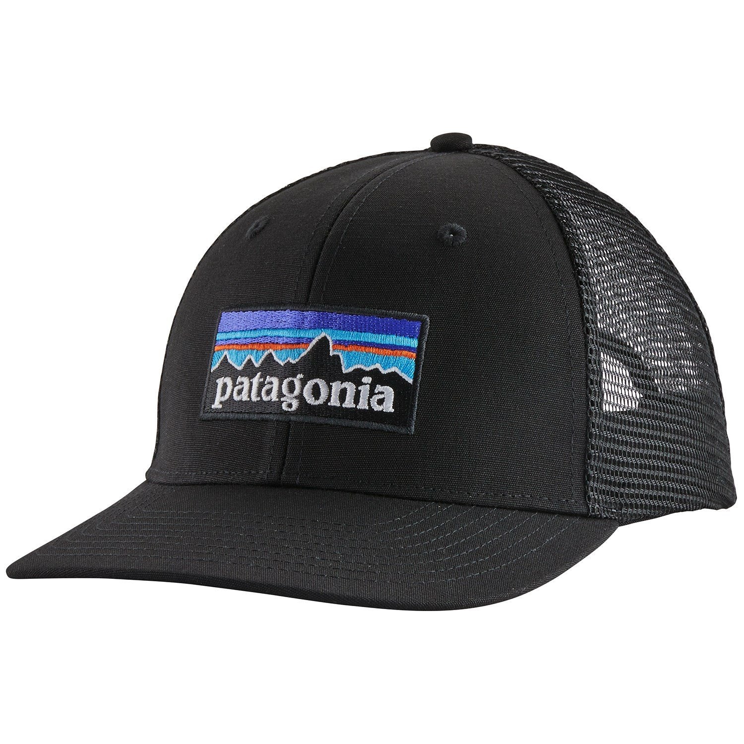 Patagonia P-6 Cap with Trucker Logo, Black