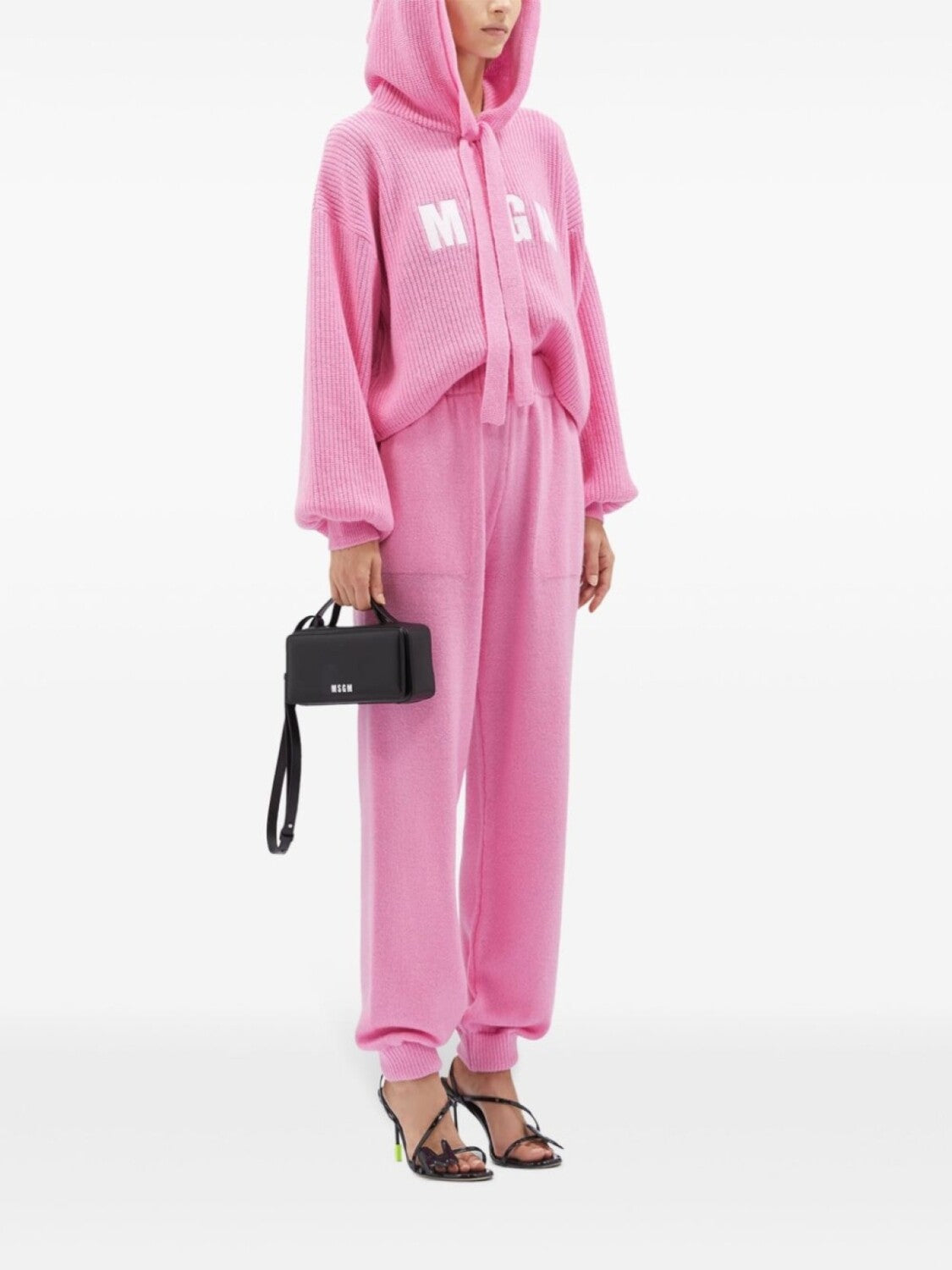 MSGM Embroidered Logo Knit Sweatshirt Pink