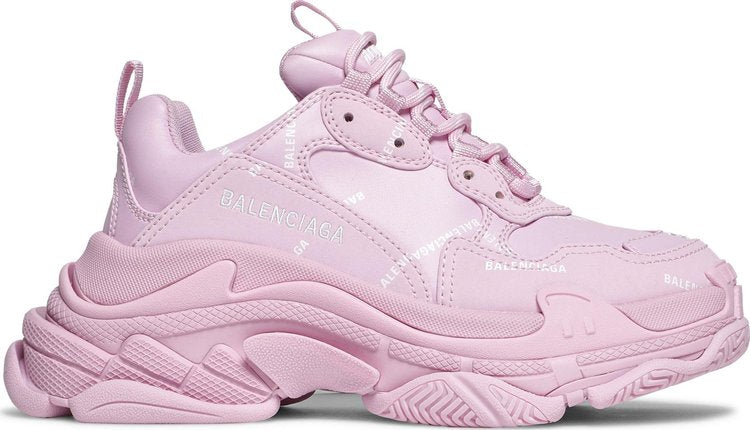 حذاء رياضي Balenciaga Womens Triple S بشعار كامل - وردي