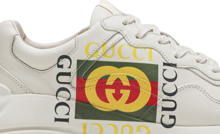 Gucci Rhyton Leather Sneaker Vintage Logo, cream