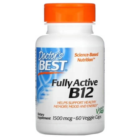 Active Vitamin B12, Doctor's Best, 1500 mcg, 60 Vegetarian Capsules