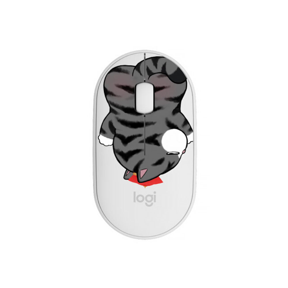 Logitech PEBBLE Wireless Mouse, White My Emperor Cat