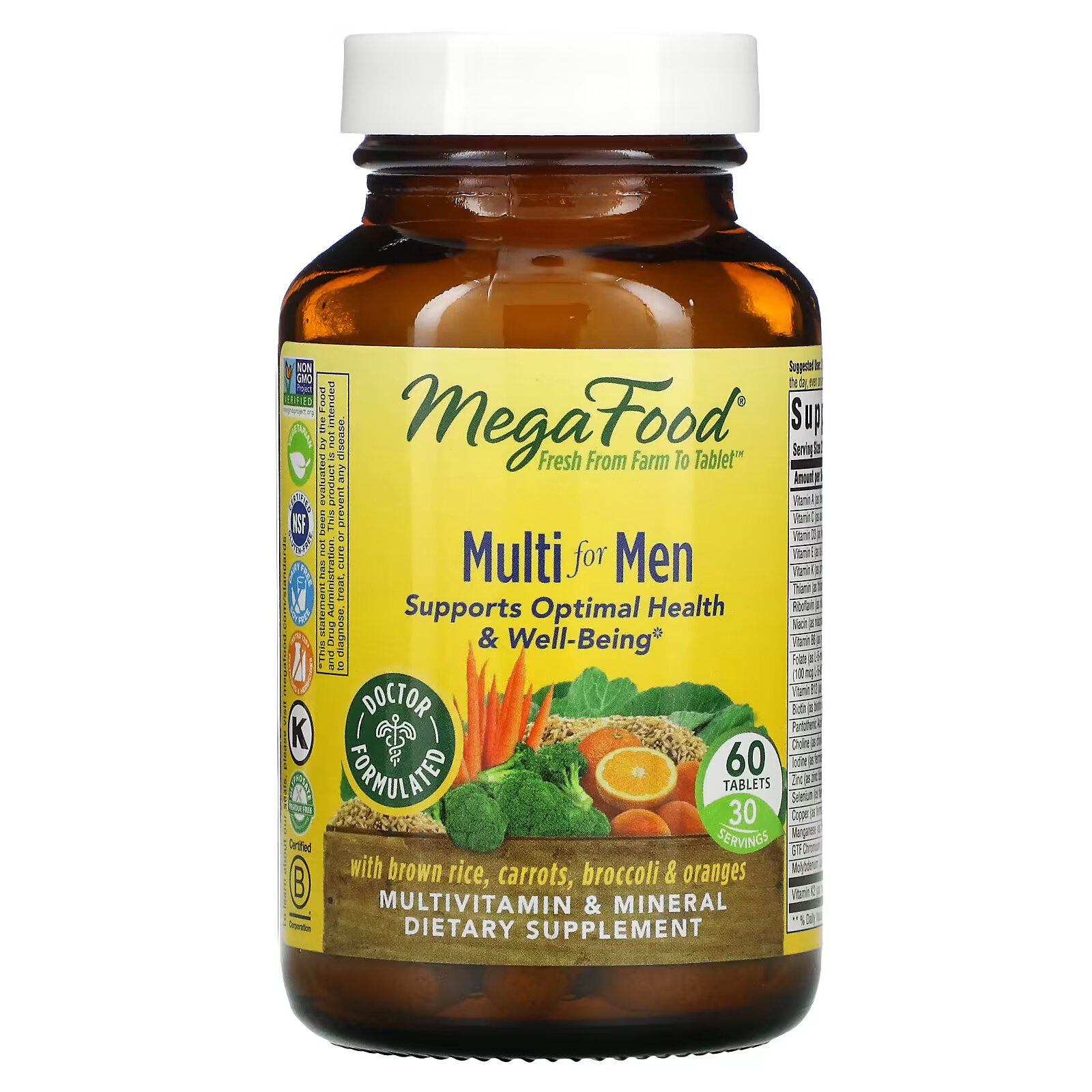 MegaFood, complex of vitamins and microelements for men, 60 tablets