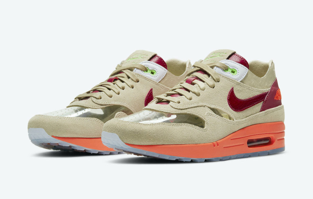 حذاء رياضي Nike CLOT x Air Max 1 'Kiss of Death' 2021، باللون البيج