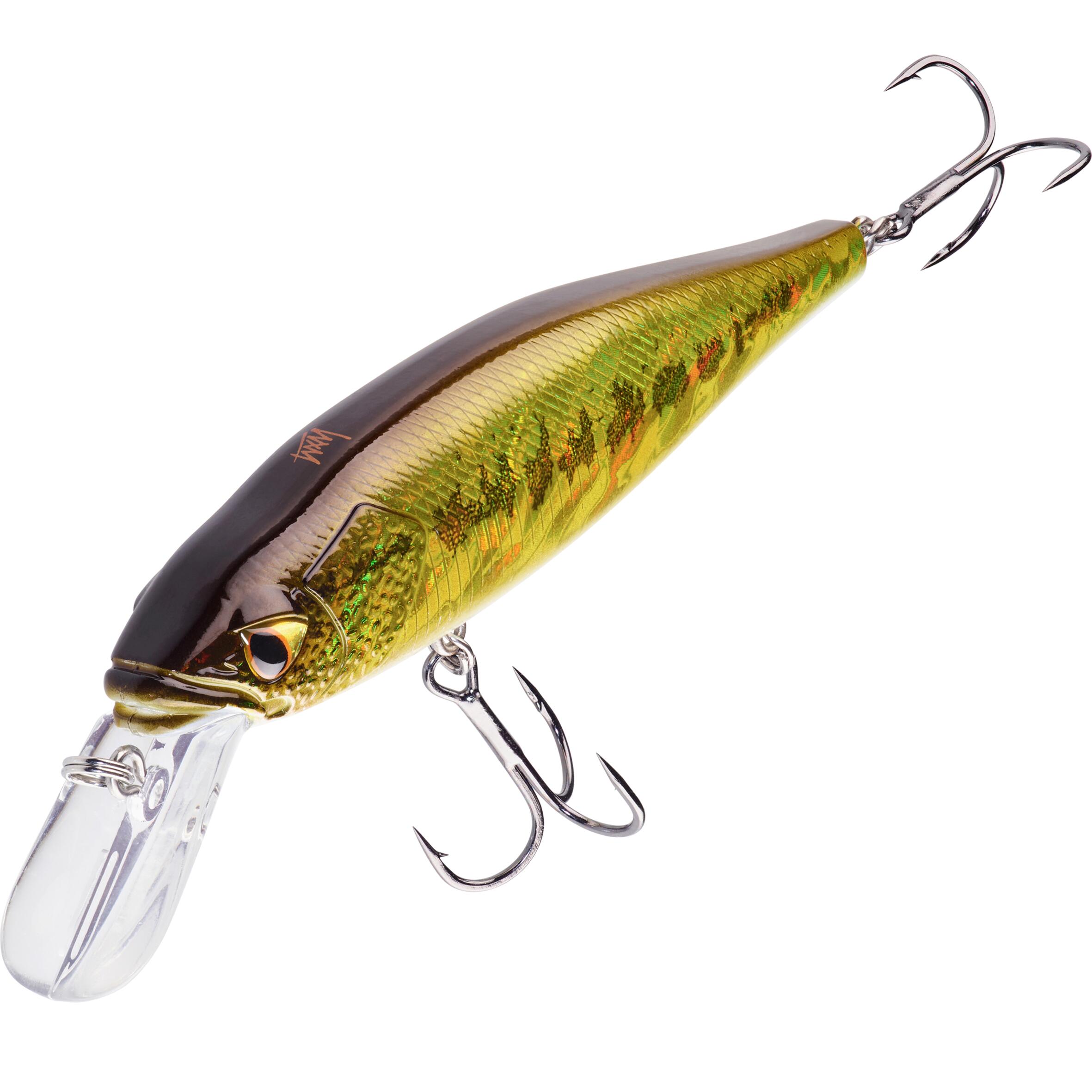 Wobbler Jerkbait Minnow WXM MNW 100 SP Black Bass CAPERLAN, neon yellow/walnut