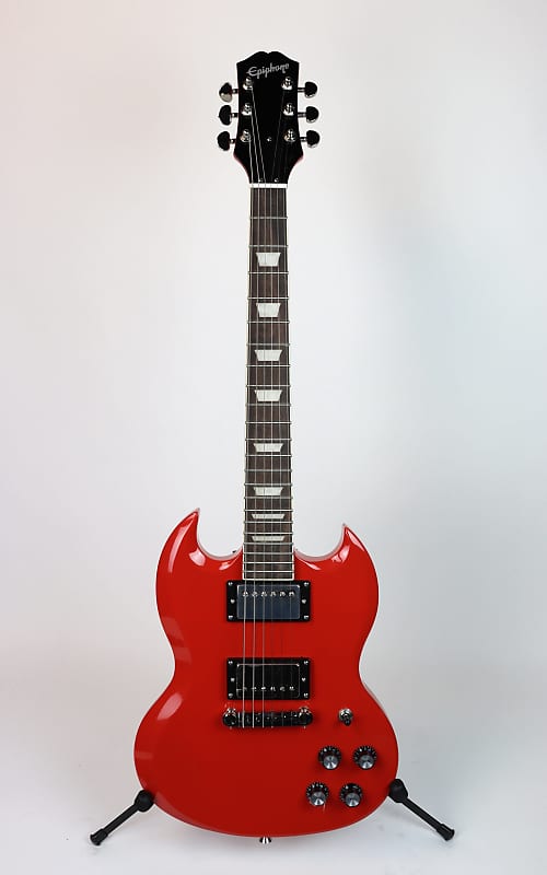 مشغلات Epiphone Power SG باللون الأحمر البركاني