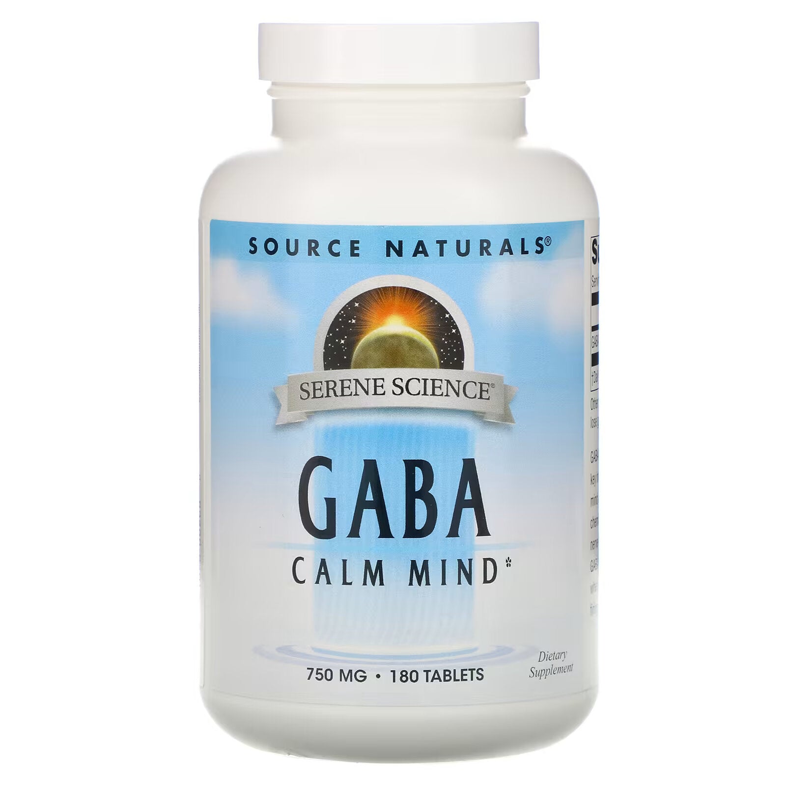 Source Naturals, GABA Calm Mind, GABA, 750 mg, 180 قرص