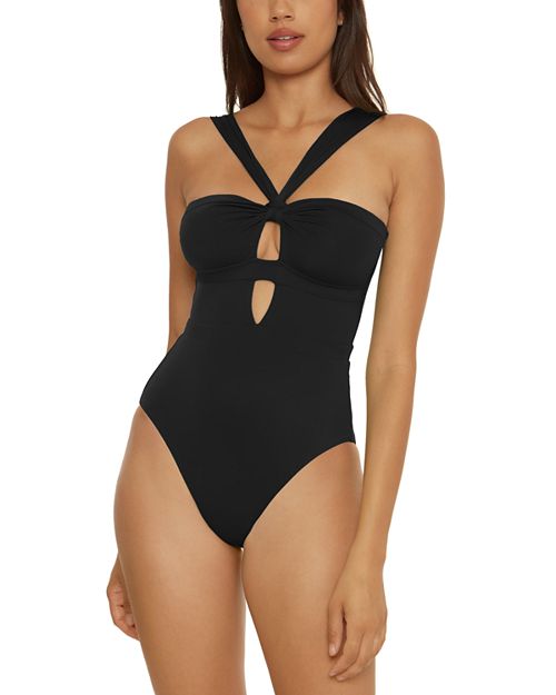 Color Code Rylie Convertible BECCA by Rebecca Virtue Bandeau One-piece Swimsuit, Black