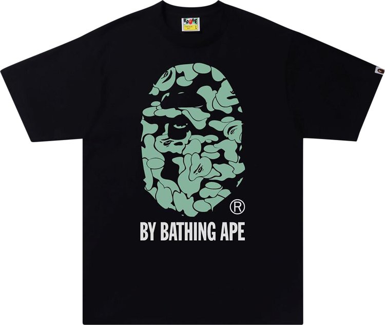 تي شيرت BAPE Text Code Camo By Bathing Ape باللون الأسود، باللون الأسود