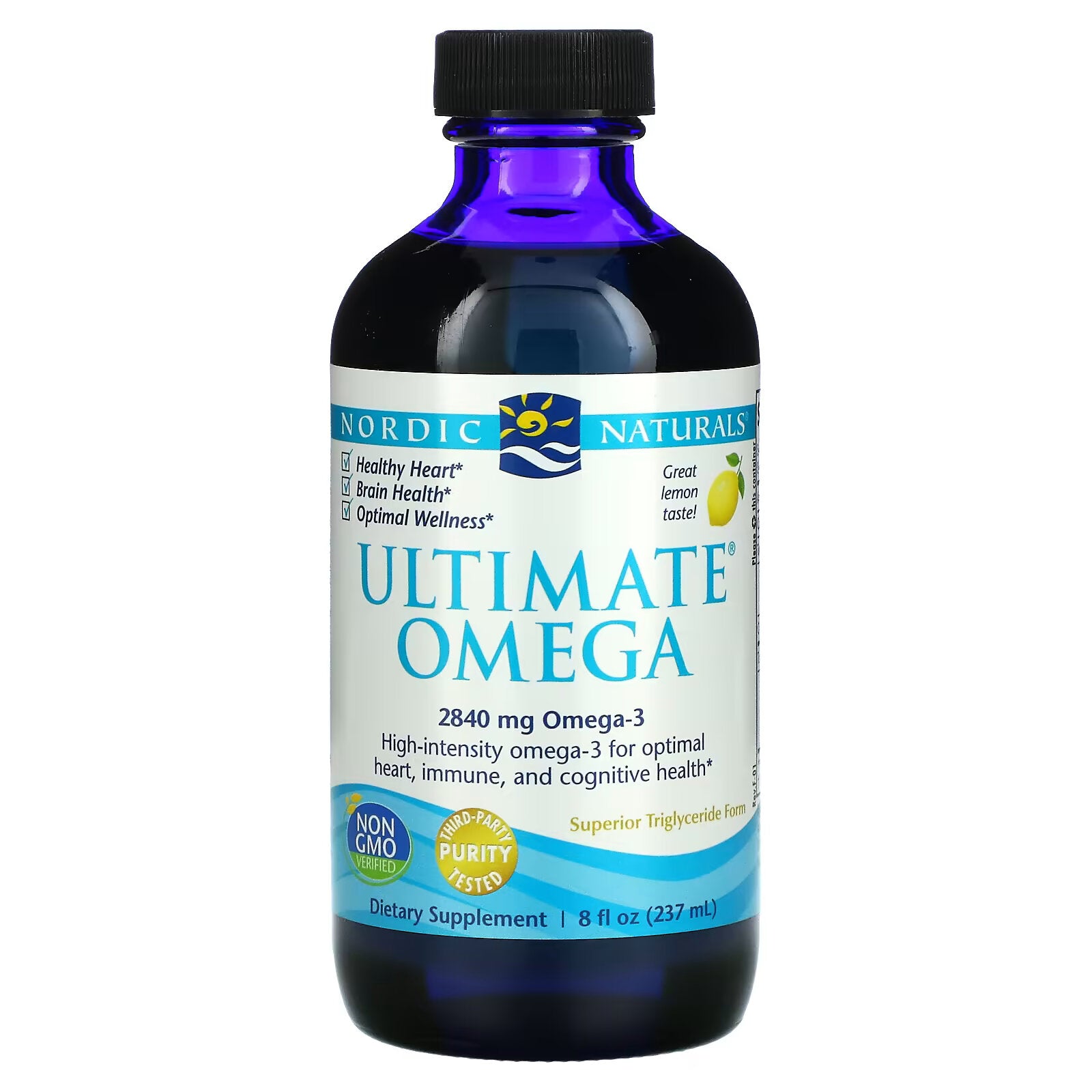 Nordic Naturals, Ultimate Omega، ليمون، 2840 مجم، 8 أونصة سائلة (237 مل)