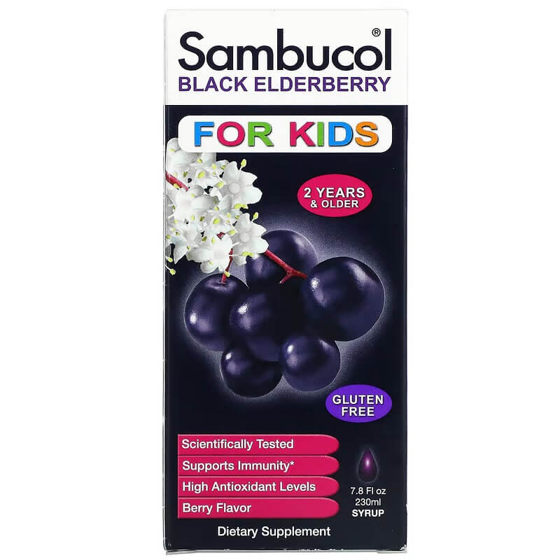 Black elderberry syrup for children Sambucol, 230 ml