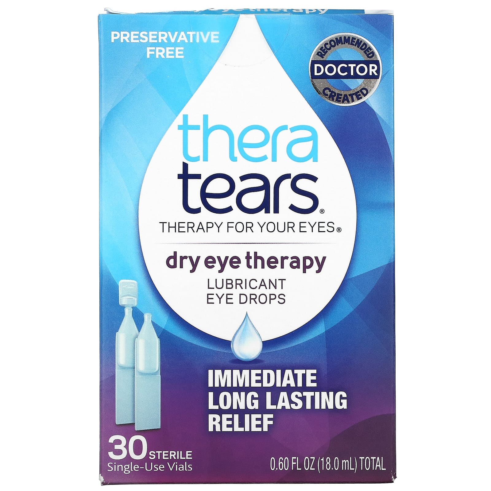 TheraTears Lubricated Eye Drops, 30 Sterile Single-Use Vials