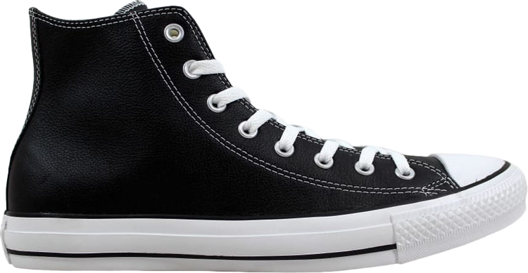 Converse Chuck Taylor All Star Leather Hi Black Sneakers, black