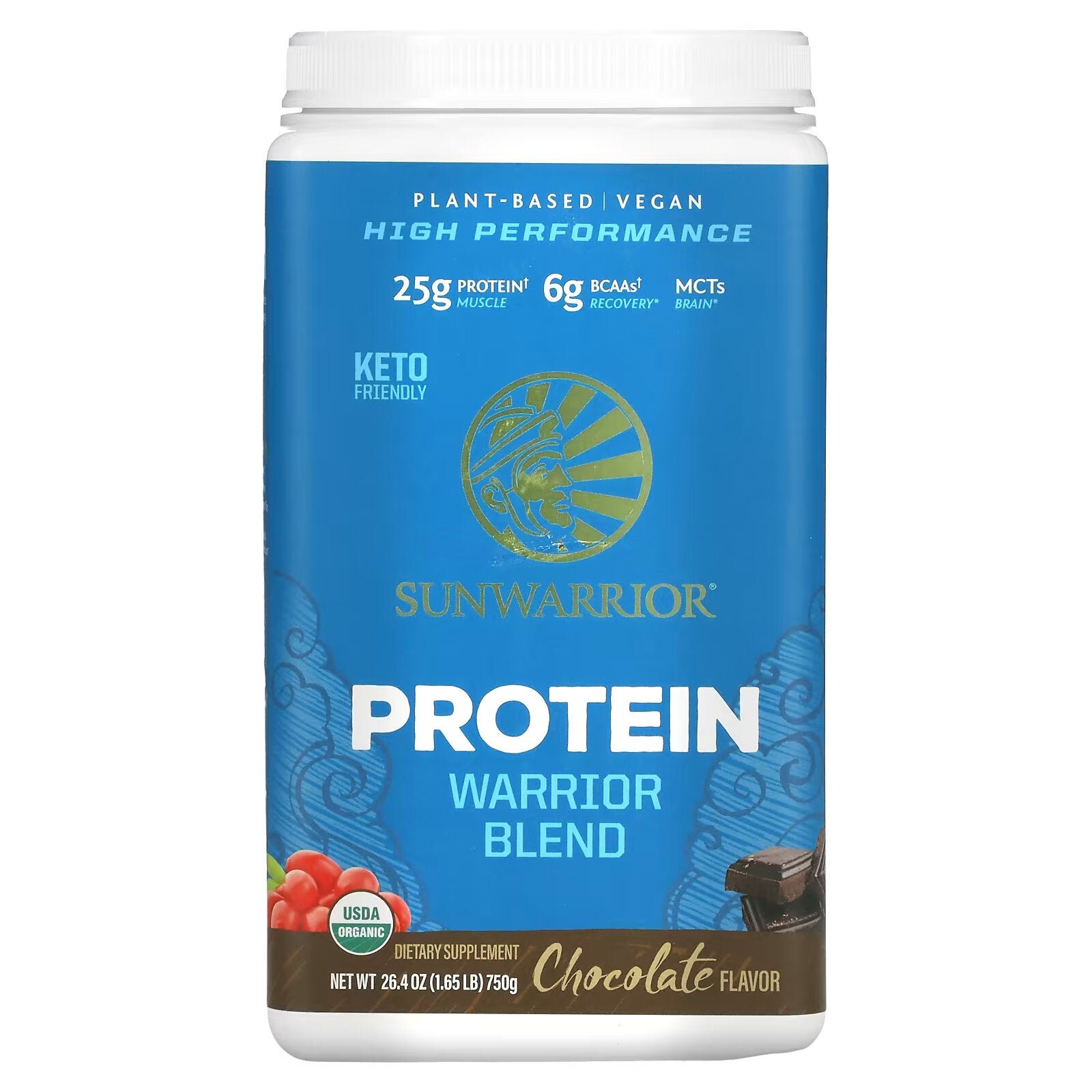 Sunwarrior, Warrior Blend Protein, Chocolate, 1.65 lb (750 g)