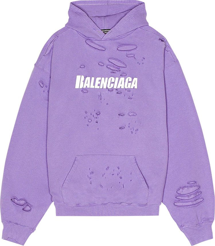 هودي Balenciaga Destroyed "Light Purple/White"، أرجواني