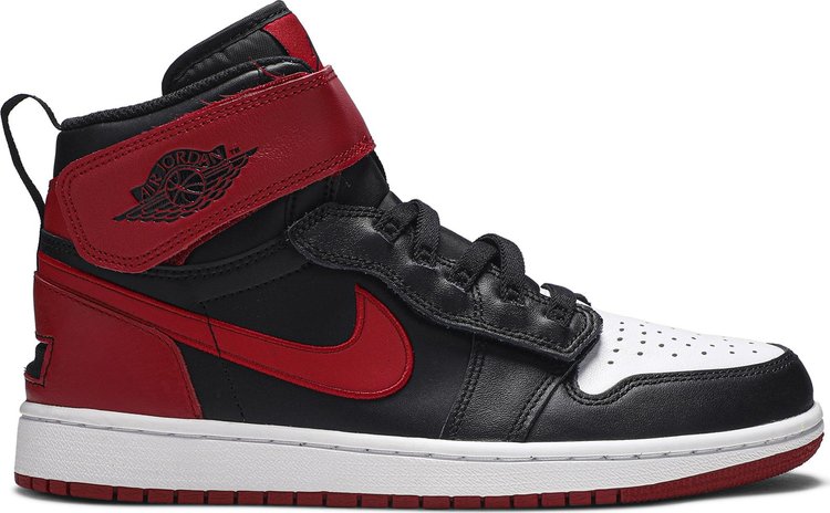 Air Jordan 1 High FlyEase Black Toe Sneakers, Red