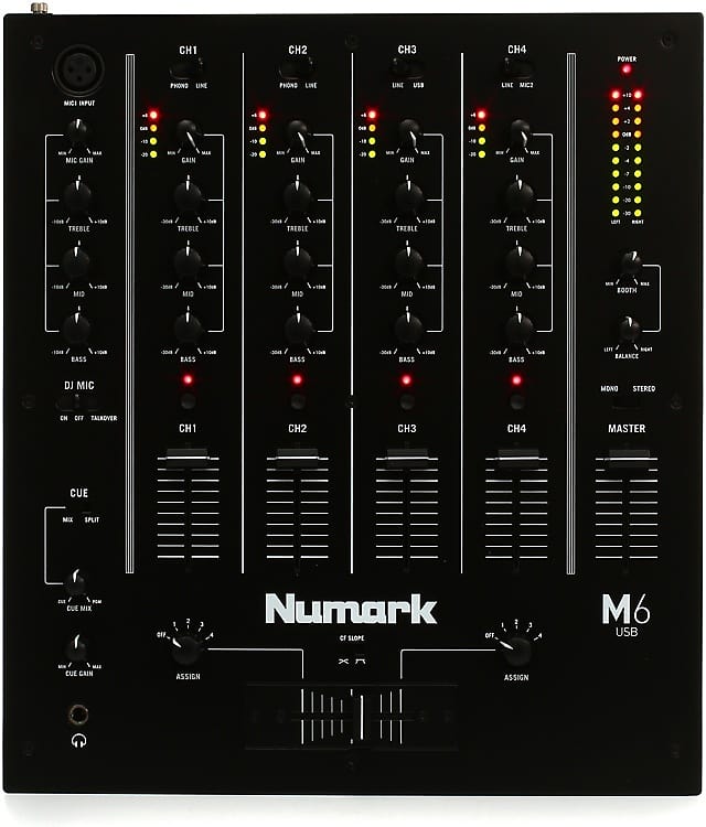 Numark M6 USB 4 Channel DJ Mixer M6USBBLACKXUS