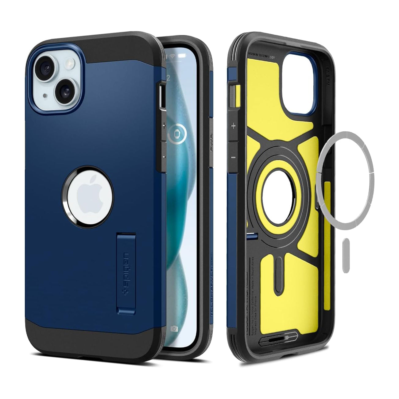 Spigen Tough Armor MagFit Case for iPhone 15, Navy Blue