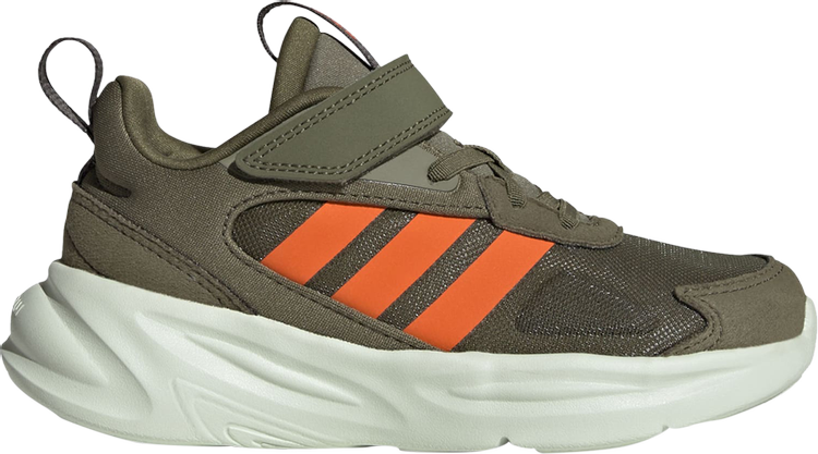 Adidas Ozelle J 'Focus Olive Impact Orange' Sneakers, Green