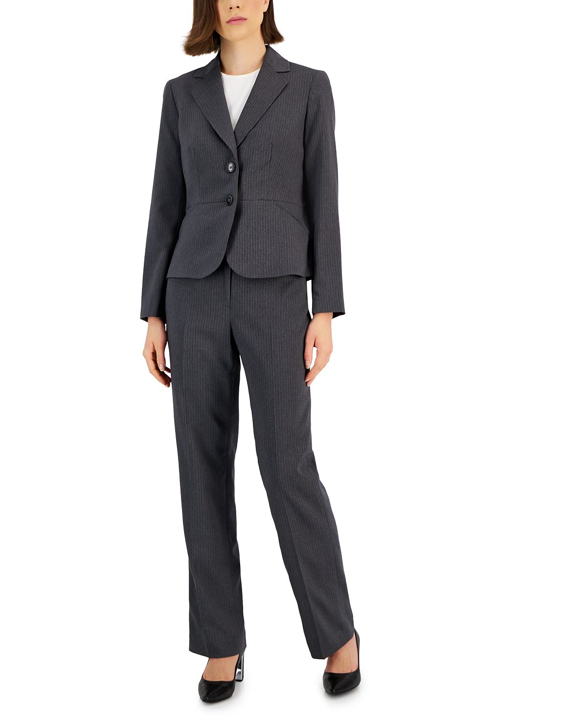 Women's Pinstripe Two Button Pantsuit standard and miniature Le Suit, multi