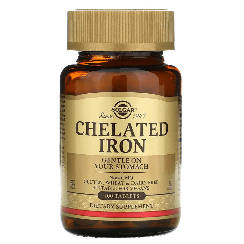 Solgar Chelated Iron, 100 Tablets