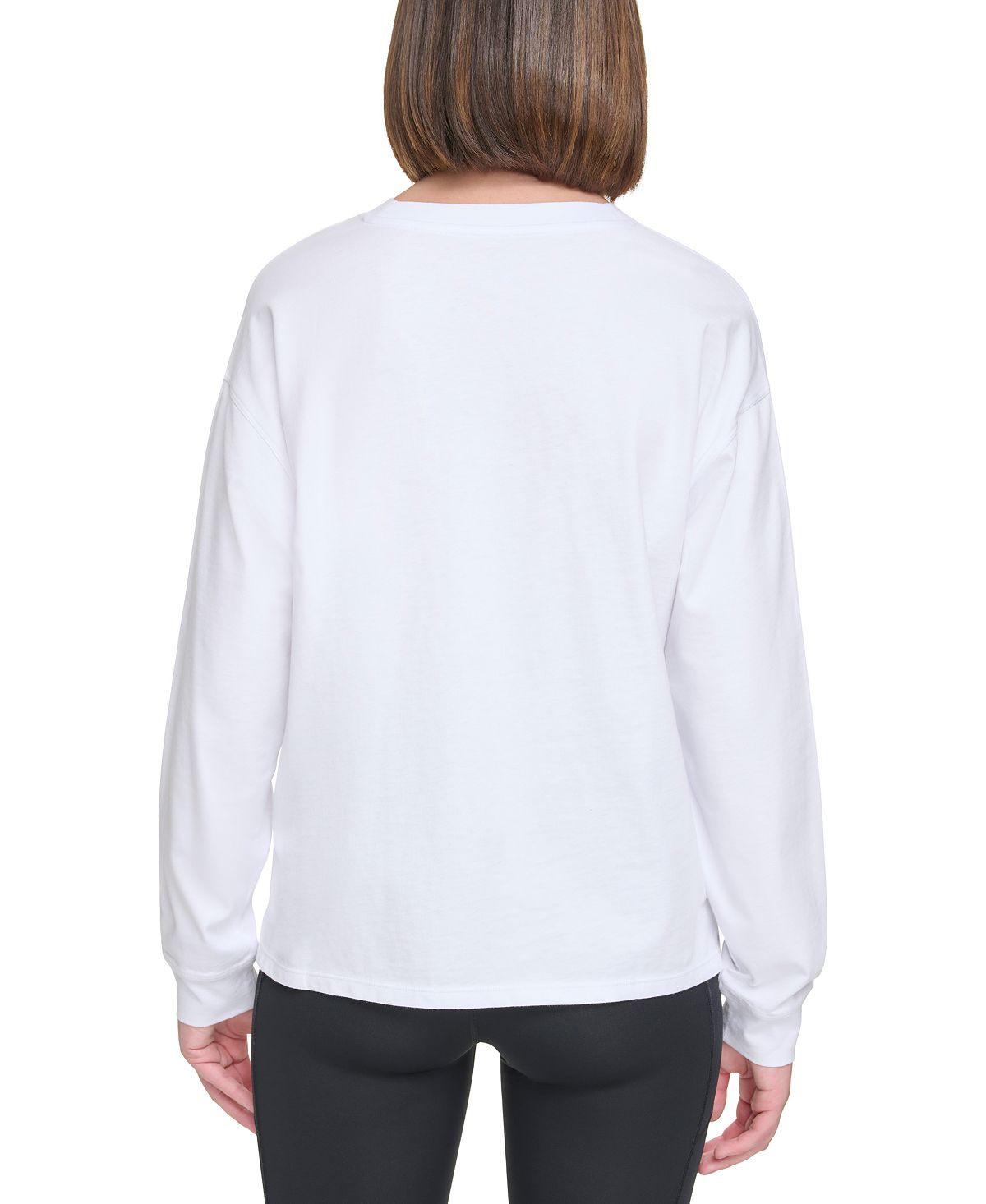 Calvin Klein Women's Long Sleeve Crew Neck T-Shirt, White