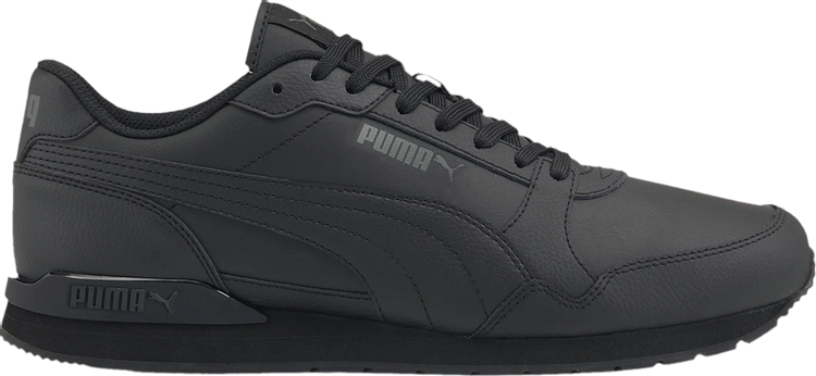 حذاء رياضي Puma ST Runner v3 Leather Triple Black، أسود