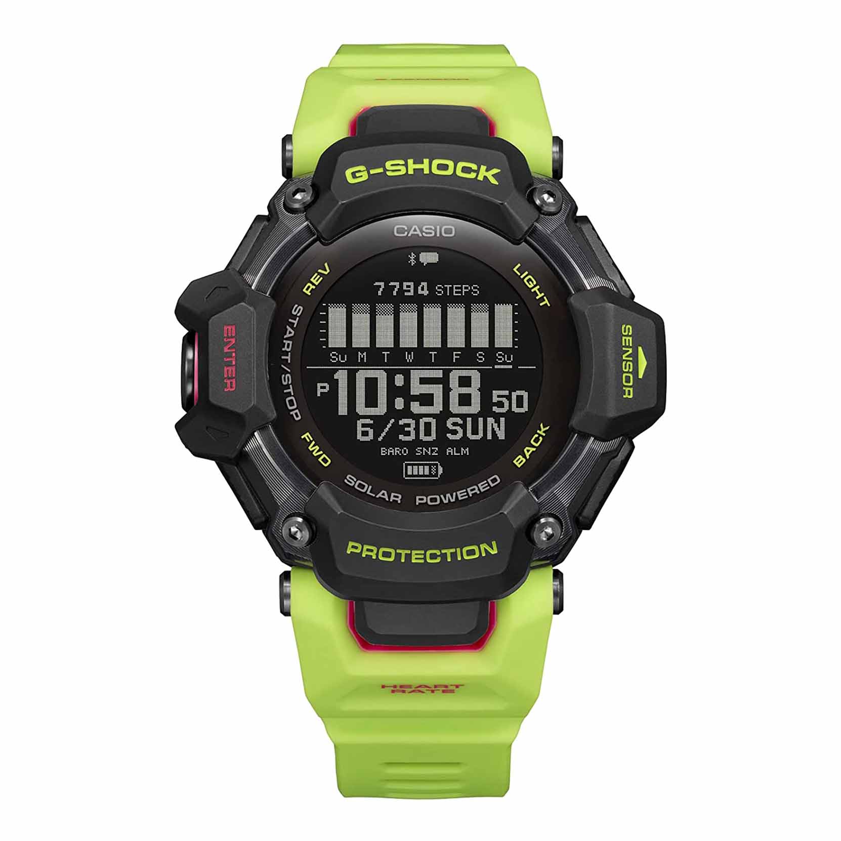 Smart watch Casio G-Shock GBD-H2000, black/lime